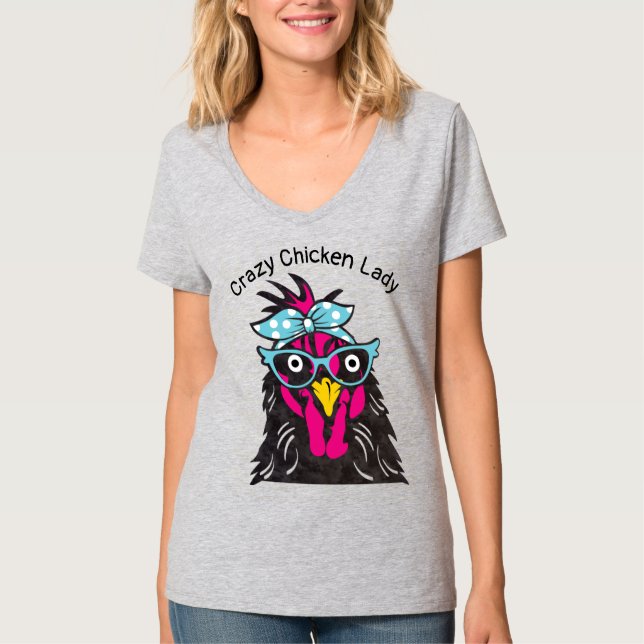 Camiseta Engraçada Dama de Galinha com Óculos Bandana (Frente)