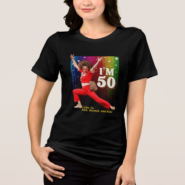 Camiseta Engraçada de 50º Aniversário Kick & Stret (Frente)