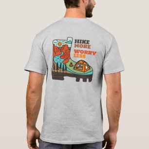 Camiseta engraçada de acampamento Hike More Worry 