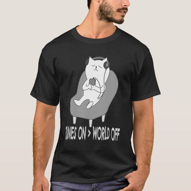 Camiseta engraçada de adolescente menina fones de  (Frente)