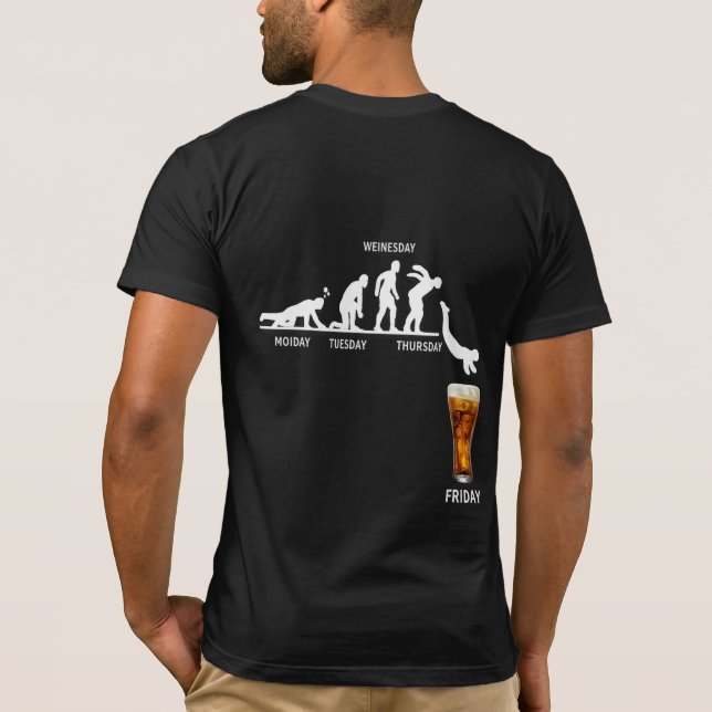 Camiseta engraçada de amante de cerveja com estamp (Verso)