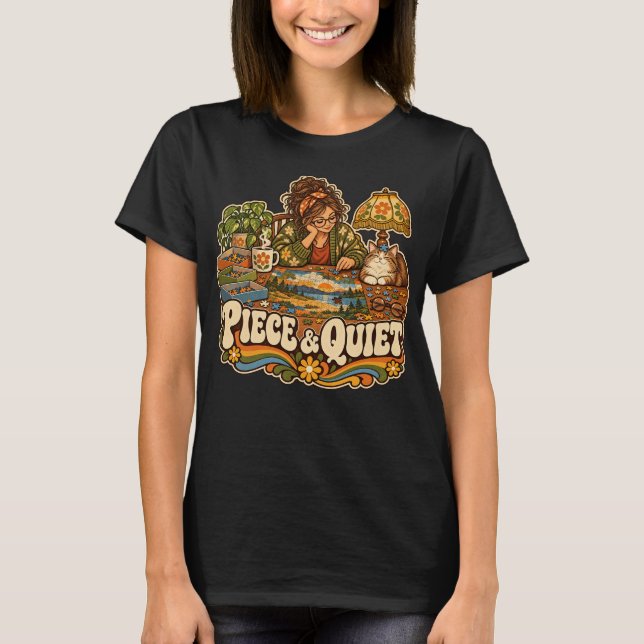 Camiseta Engraçada de Amante de Quebra-Cabeça Piec (Frente)