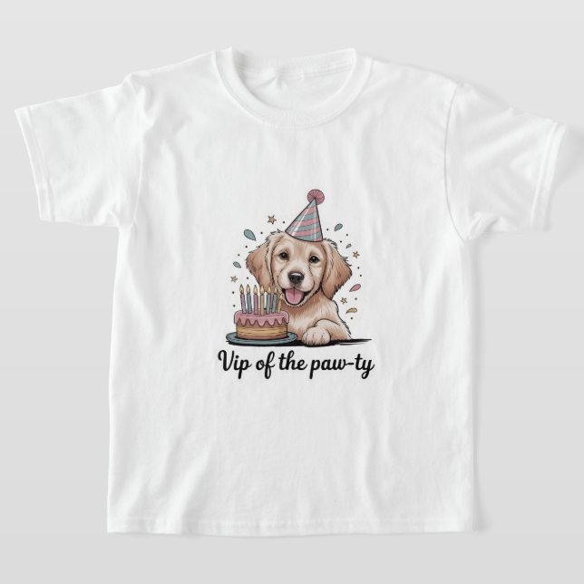 Camiseta engraçada de aniversário de cachorro "VIP (Postura )