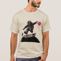 Camiseta engraçada de astronauta de skate espacial