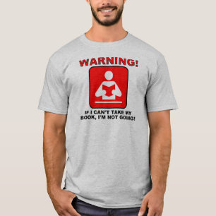 Camiseta engraçada de aviso para amante de livros,