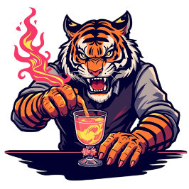 Camiseta Engraçada de Barman Tigre | Presente para