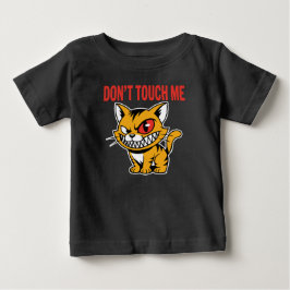 Camiseta engraçada de bebê gato zangado não me toq