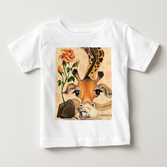 Camiseta engraçada de bebê Gentleman Giraffe com R (Frente)