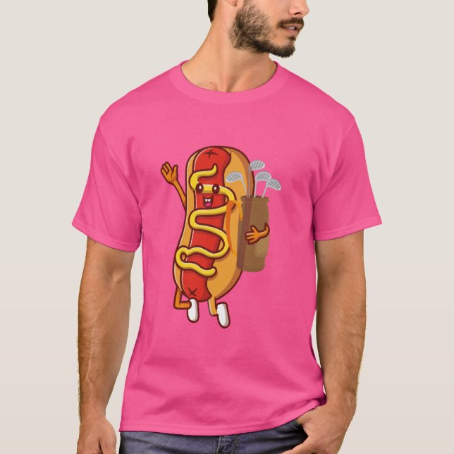 Camiseta engraçada de cachorro-quente de golfe com (Frente)