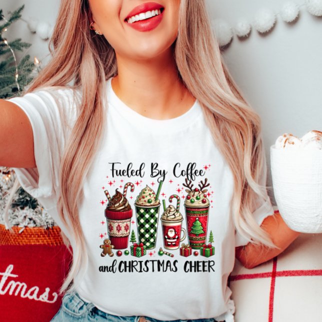 Camiseta Engraçada de Café de Natal - Alimentada p (Criador carregado)