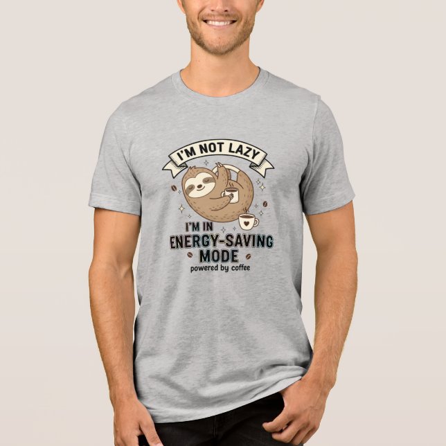 Camiseta engraçada de café modo de economia de ene (Frente)
