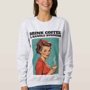 CAMISETA ENGRAÇADA DE CAFÉ PARA DONA DE CASA RETRÔ