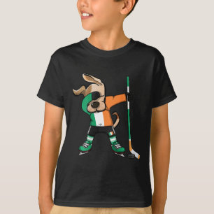 Camiseta engraçada de cão dabbing fãs de hóquei no