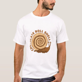 Camiseta engraçada de caracol enrolado em chocolat