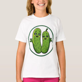 Camiseta engraçada de casal de pepino fofo para