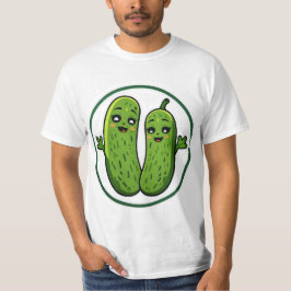 Camiseta engraçada de casal de pepino fofo para