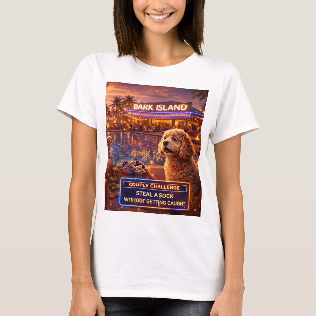 Camiseta Engraçada de Cockapoo Estilo Love Island  (Frente)
