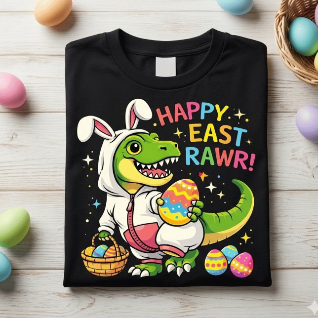 Camiseta engraçada de coelho de dinossauro feliz d (Criador carregado)