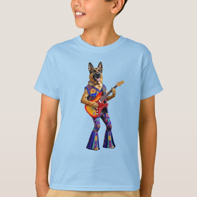Camiseta engraçada de criança de estrela de rock P (Frente)