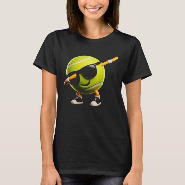 Camiseta engraçada de dab de bola de tênis, piada  (Frente)