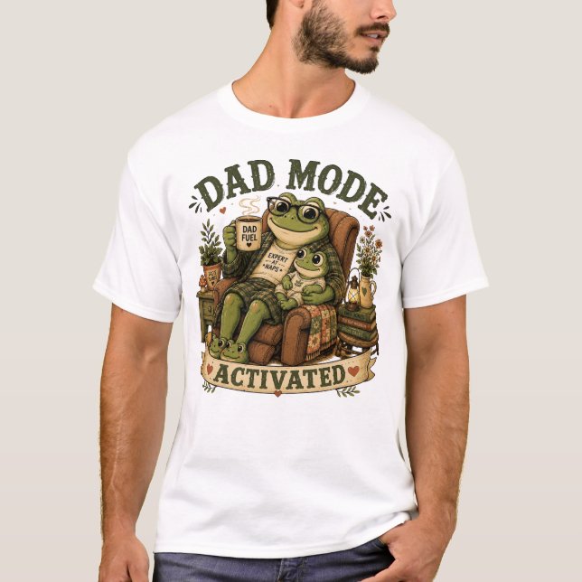 Camiseta Engraçada de Dia dos Pais com Sapo, Fofo  (Frente)