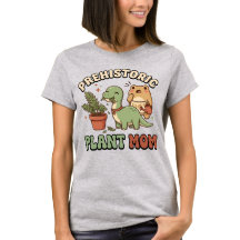 Camiseta engraçada de dinossauro comendo planta de