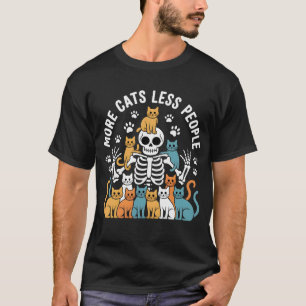 Camiseta engraçada de esqueleto e amante de gatos: