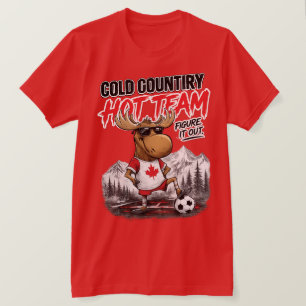 Camiseta engraçada de futebol do Canadá com alce