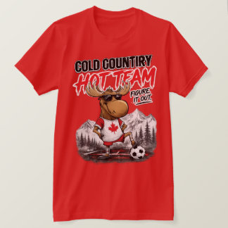 Camiseta engraçada de futebol do Canadá com alce