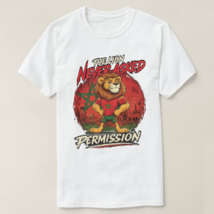 Camiseta engraçada de futebol do Leão de Marrocos