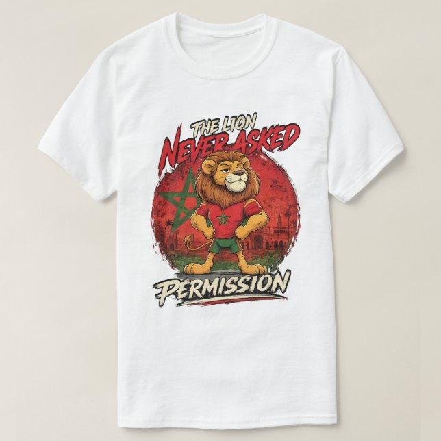 Camiseta engraçada de futebol do Leão de Marrocos (Frente do Design)
