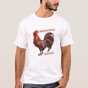Camiseta Engraçada de Galo com Molho Incrível e Hu