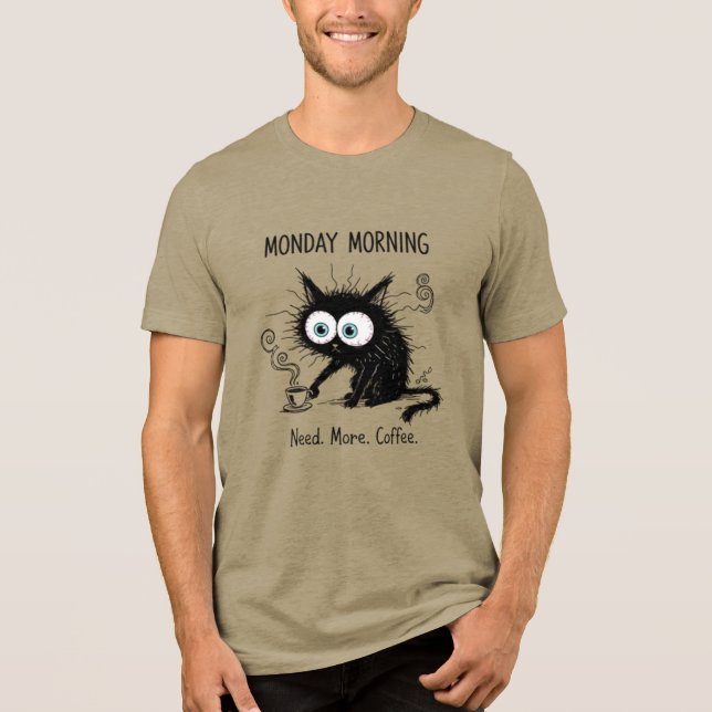 Camiseta engraçada de gato amante de café da manhã (Frente)
