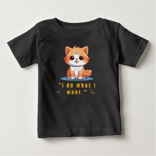 Camiseta engraçada de gato atrevido "Faço o que Qu