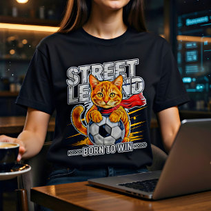 Camiseta Engraçada de Gato de Futebol - Presente p