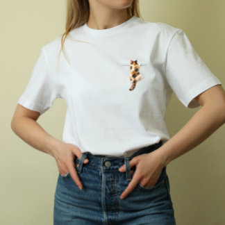 Camiseta engraçada de gato malhado Pendure-se lá