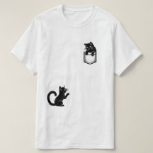 Camiseta engraçada de gato preto
