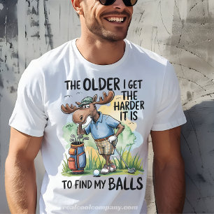 Camiseta engraçada de golfe está ficando mais difí