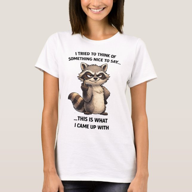 Camiseta engraçada de guaxinim sarcástico (Frente)