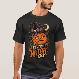 Camiseta engraçada de Halloween com abóbora e cara