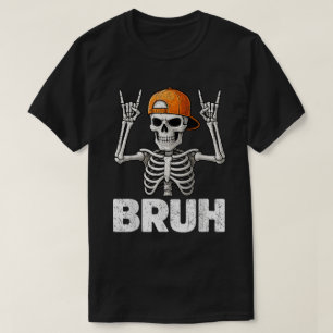 Camiseta engraçada de Halloween com esqueleto Bruh