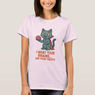 Camiseta engraçada de Halloween de gato zumbi