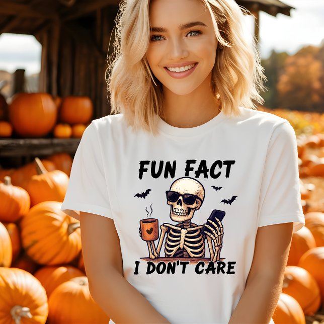 Camiseta engraçada de Halloween Não Me Importo (Criador carregado)