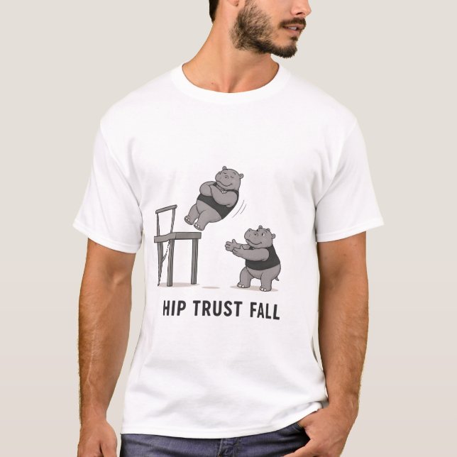 Camiseta engraçada de hipopótamo com queda de conf (Frente)