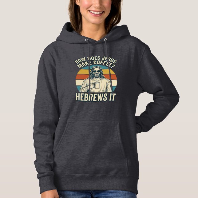 Camiseta engraçada de Jesus Café Desenho de gravur (Frente)