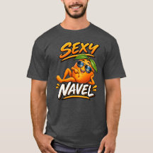 Camiseta engraçada de laranja umbigo sexy