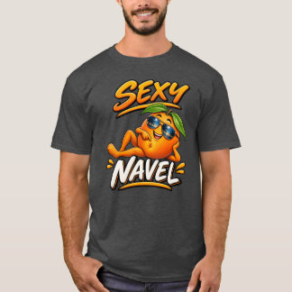 Camiseta engraçada de laranja umbigo sexy