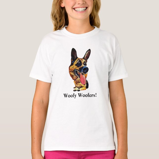 Camiseta engraçada de meninas pastor alemão (Frente)