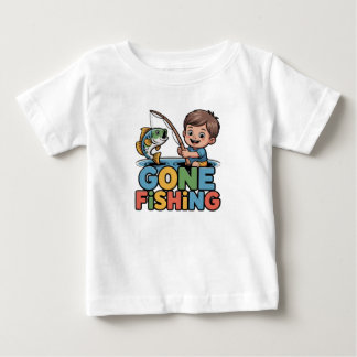 Camiseta engraçada de menino pescando