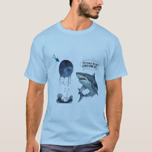 Camiseta engraçada de mergulhador de tubarão hora 